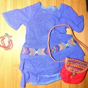 ʕ·ᴥ·ʔ American Girl Doll Saige's Meet Dress and Accessories